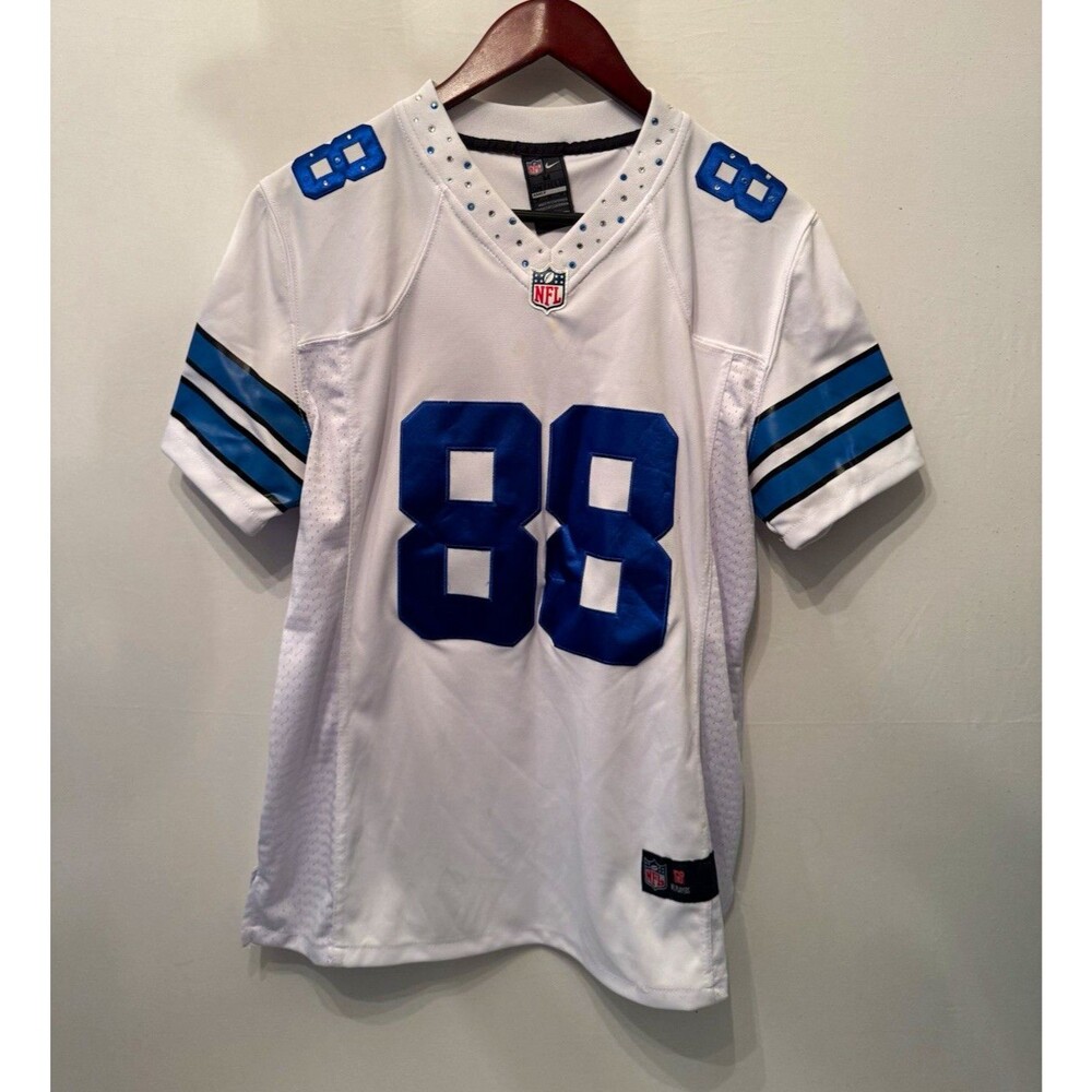 Nike Dez Bryant Dallas Cowboys 88 Jersey Womens Medium White Blue Rhinestones